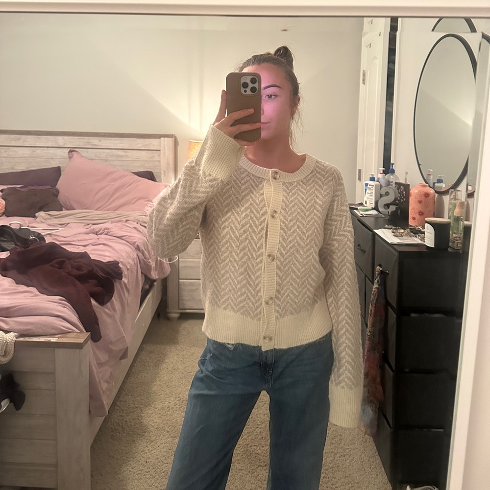Rachel Zoe Cream Cardigan Sweater